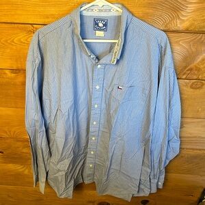 VINTAGE Texas Cotton Men's Shirt‎ USA Blue Plaid checkered XXLT contemporary fit